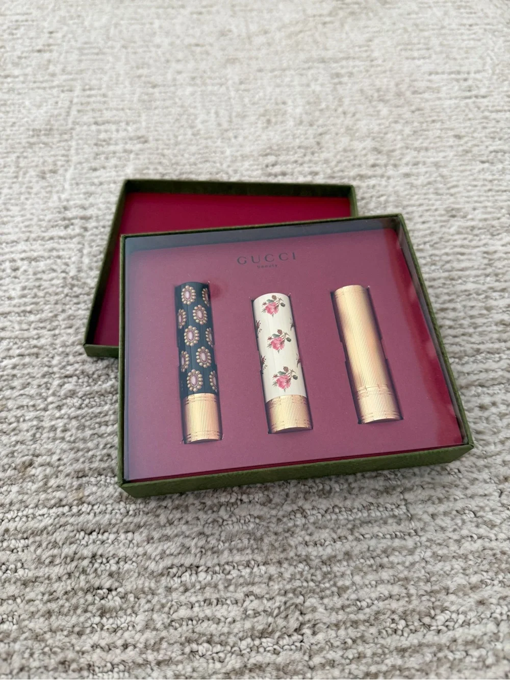 NWT Gucci Lipstick Trio in Rouge